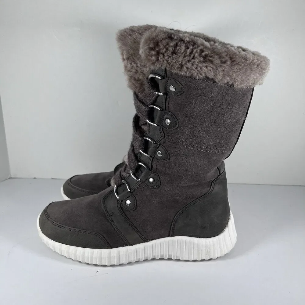 Johnston & Murphy XC4 Waterproof Suede Shearling Fur Lined Boots Women's Size 8M